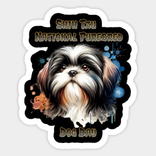 Proud Schnauzer on Purebred Dog Day Sticker